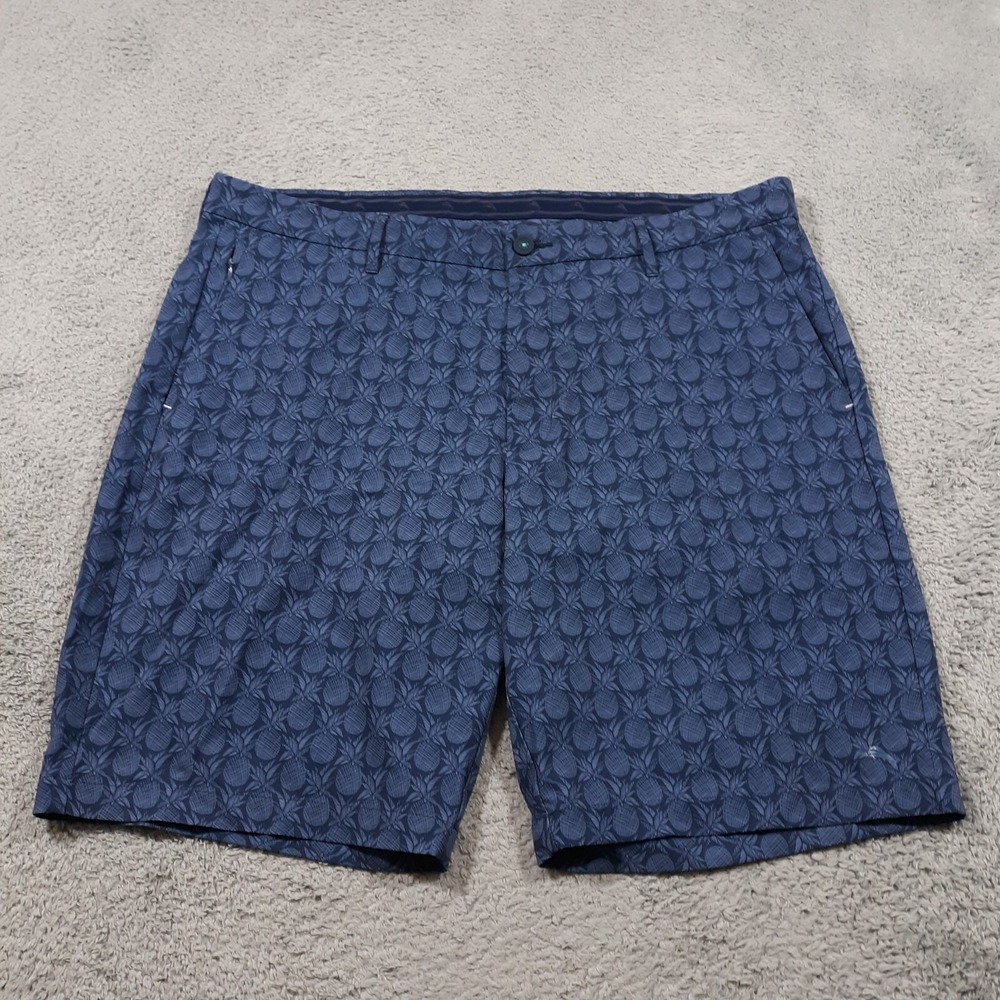 Tommy Bahama Shorts Mens 40 x 9.5 Blue Pineapple IslandZone Chino